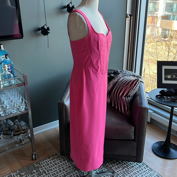 New Bardot Fitted Corset Midi Dress Size 6 US / Medium (Lili Pink) - Picture 3 of 7